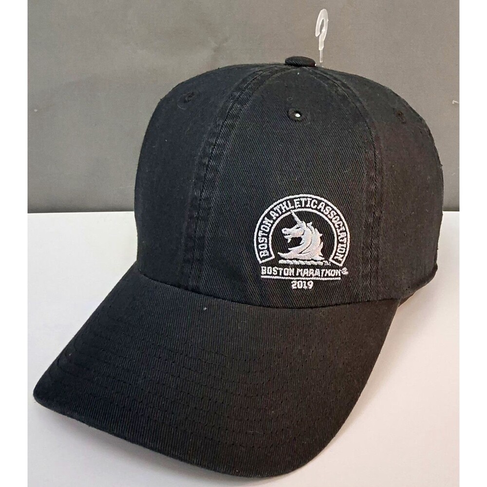 Adidas Boston Marathon 2019 Hat Black BAA Unicorn Climalite Strapback Cap Used